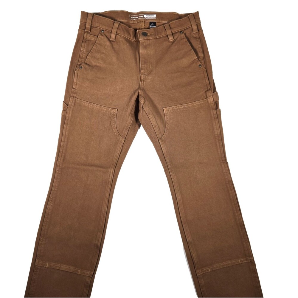 Carhartt Rugged Flex Relaxed Double Front Pants Brown Woman's Size 6 New